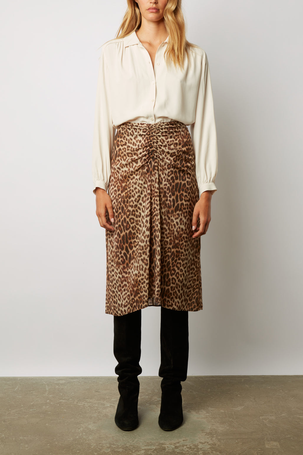 Jupe mi-longue imprimé léopard - BETHY Faume - seconde main