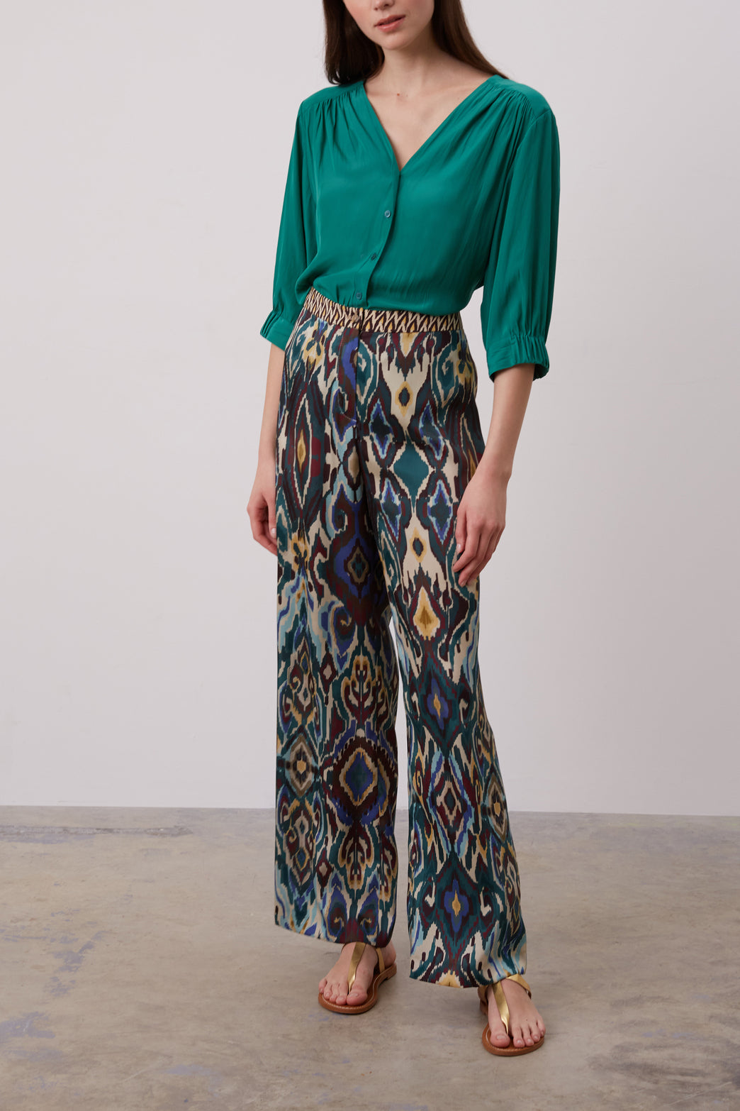 Pantalon large à motifs Ikat - ELEONA Faume - seconde main