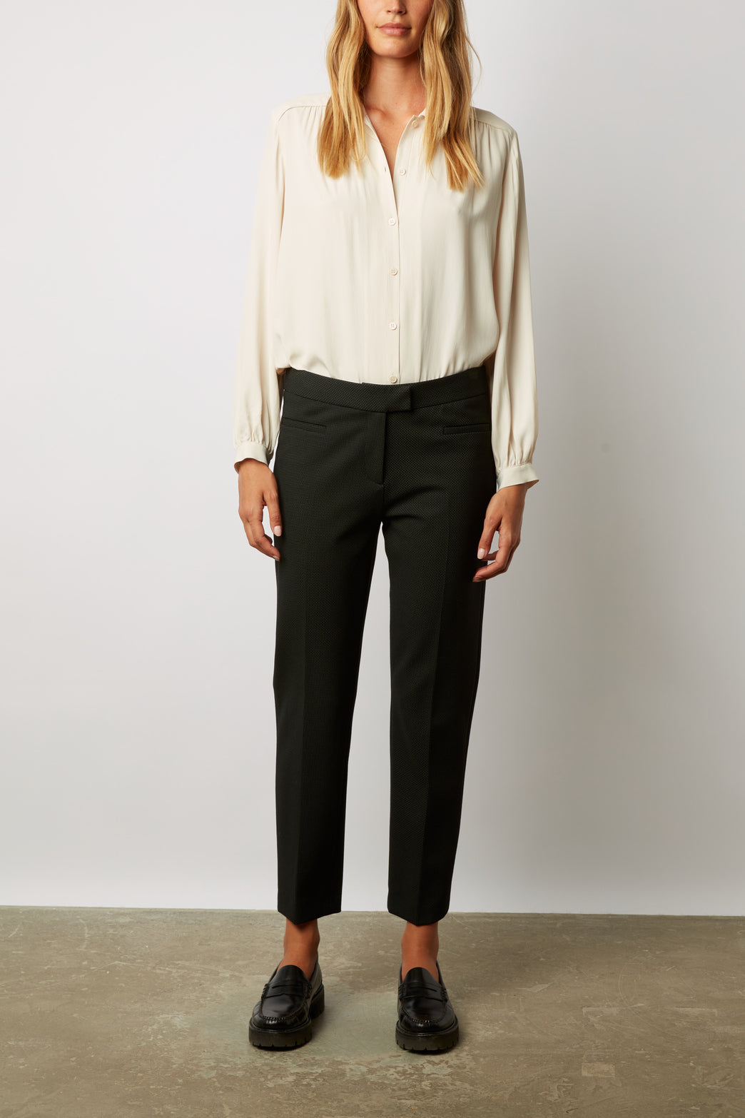 Pantalon droit 7/8 à fin plumetis - ECATERINA Faume - seconde main