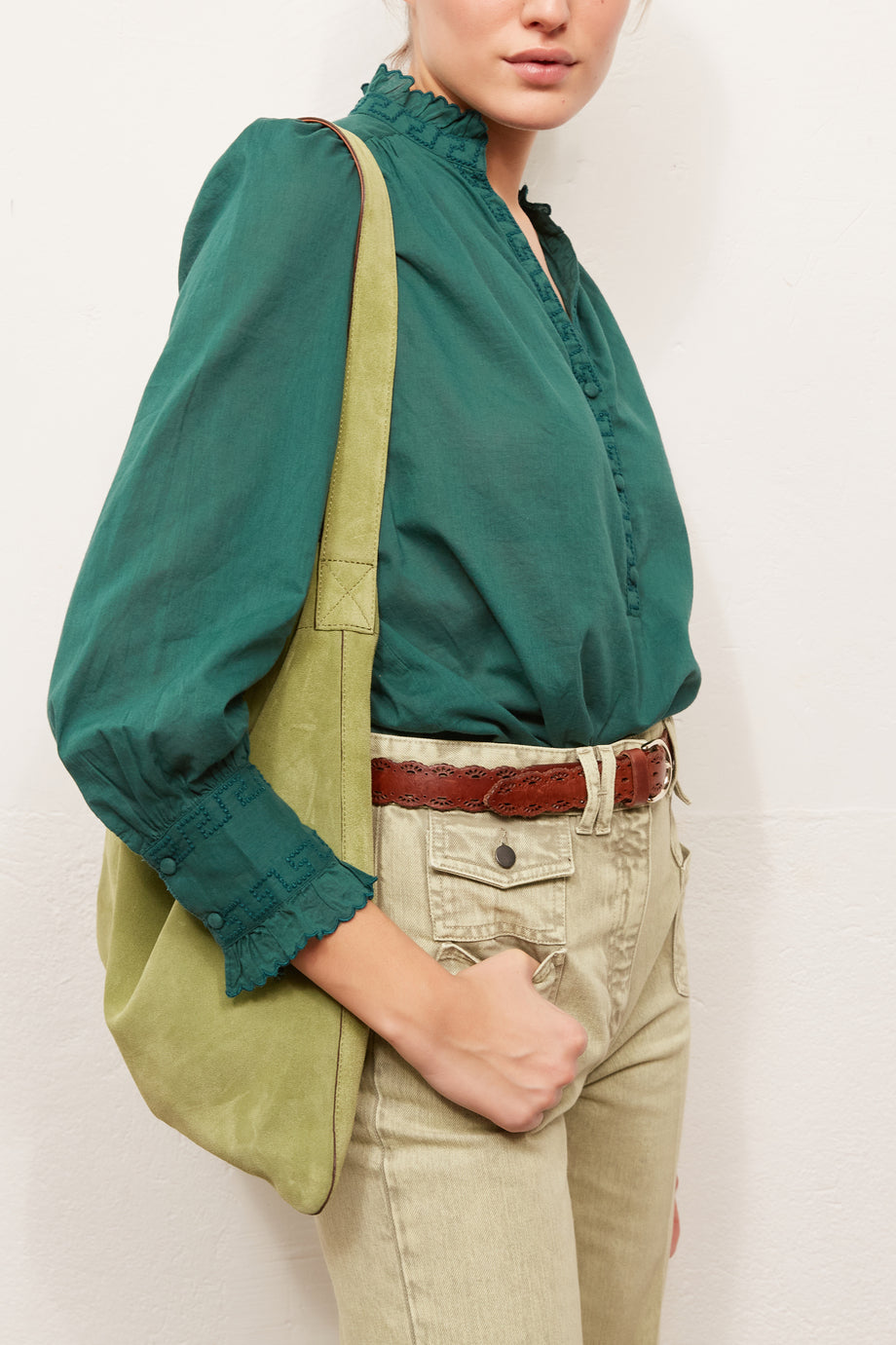 NOOR - Blouse en coton avec broderies Faume - seconde main