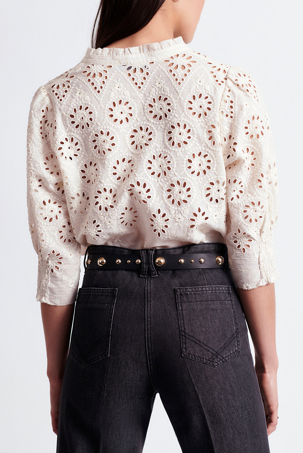 NEEL - blouse en coton et broderie anglaise Faume - seconde main
