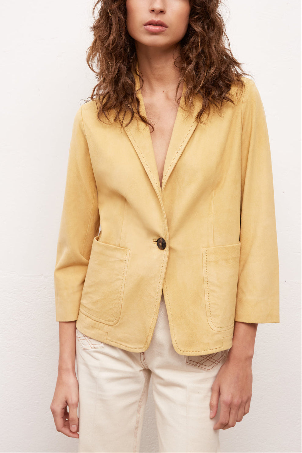 Veste de tailleur en chèvre velours - GALATEA Faume - seconde main