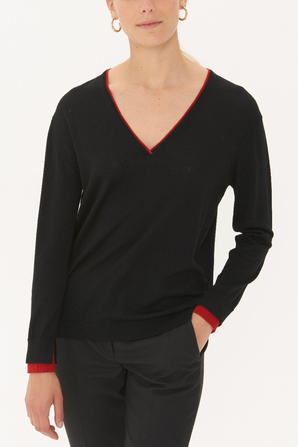 SUNNY - Pull V en laine mérinos Faume - seconde main