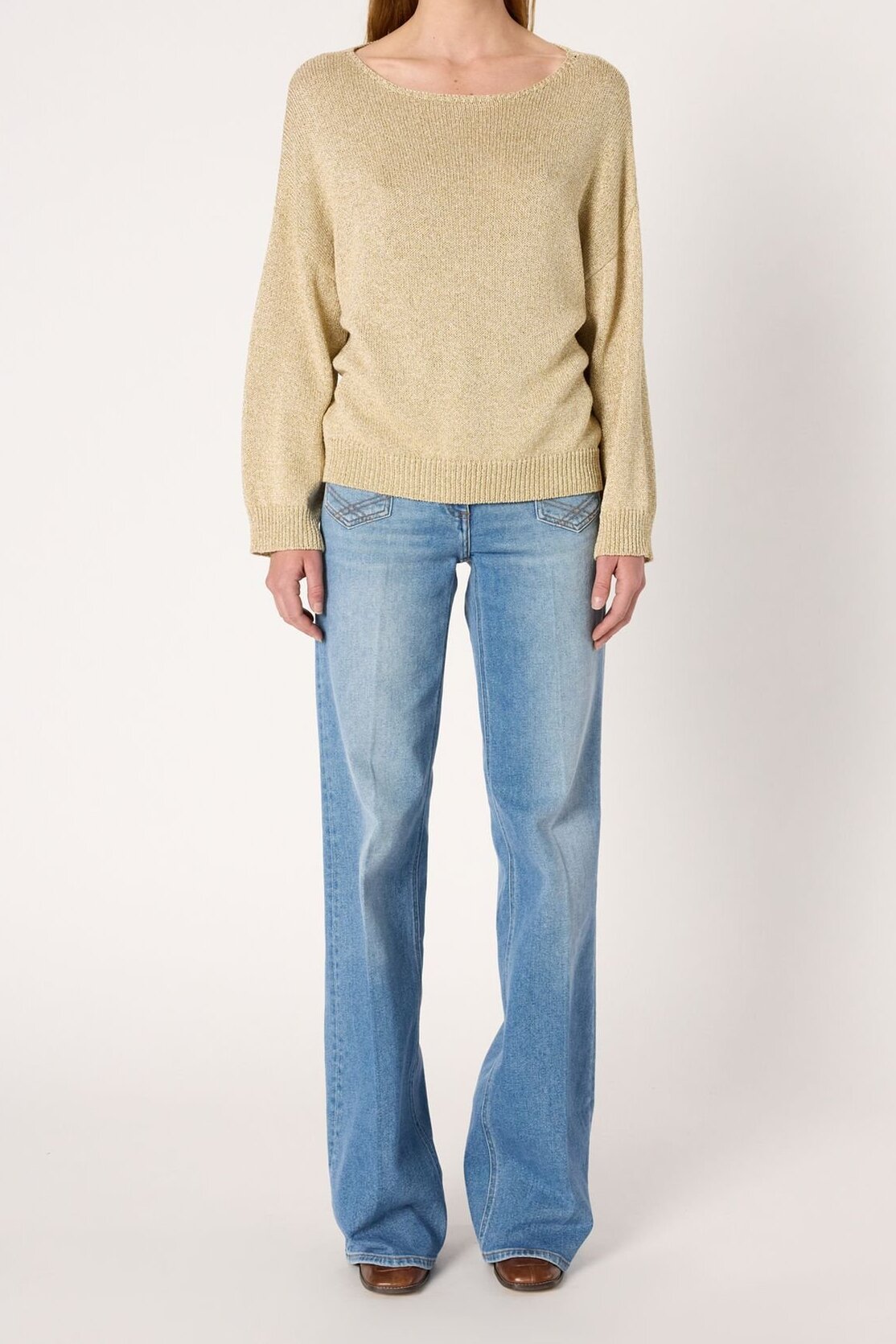 Pull en maille dorée - ELIANNA Faume - seconde main