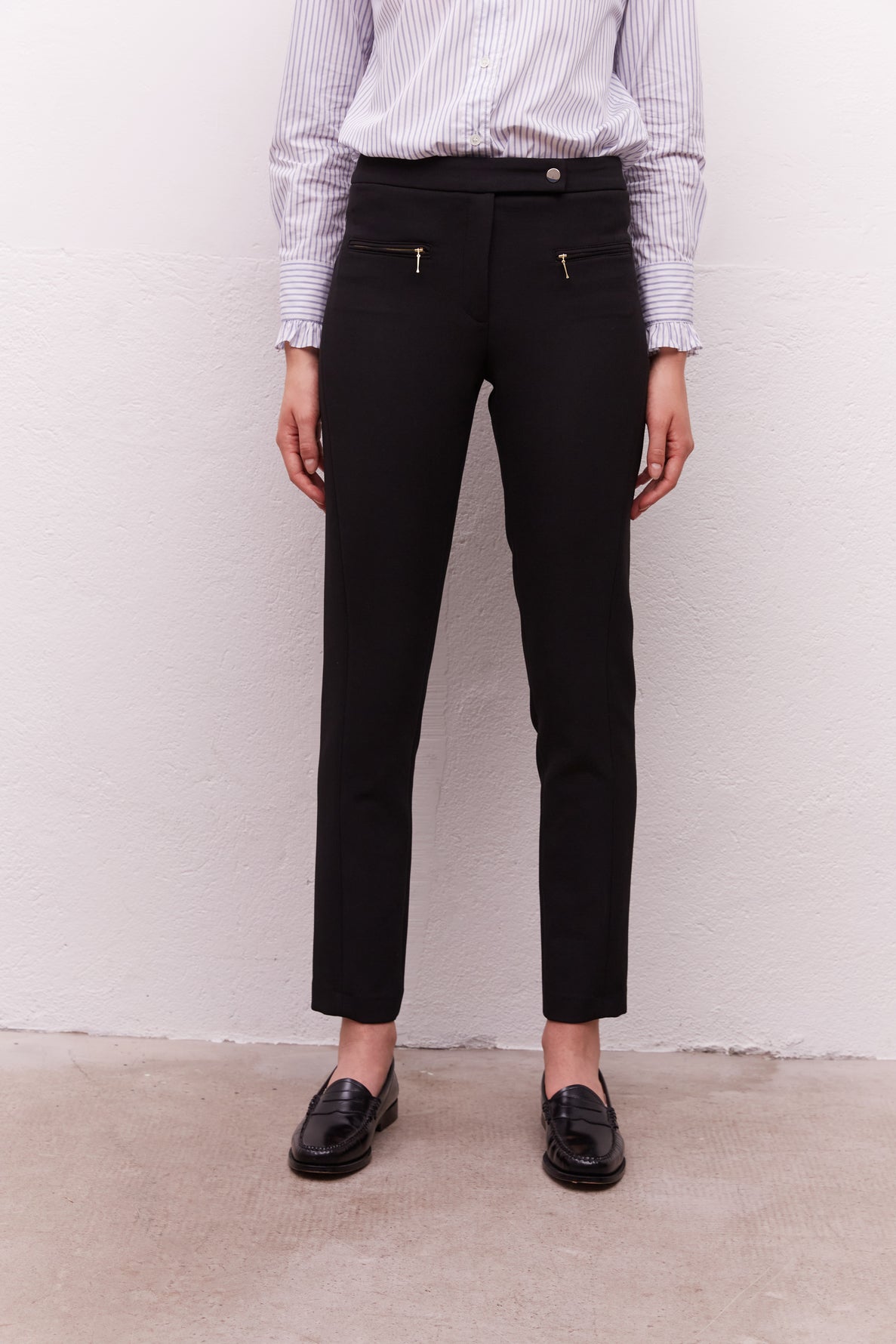 EMIL - Pantalon droit Stretch avec poches zippées Faume - seconde main
