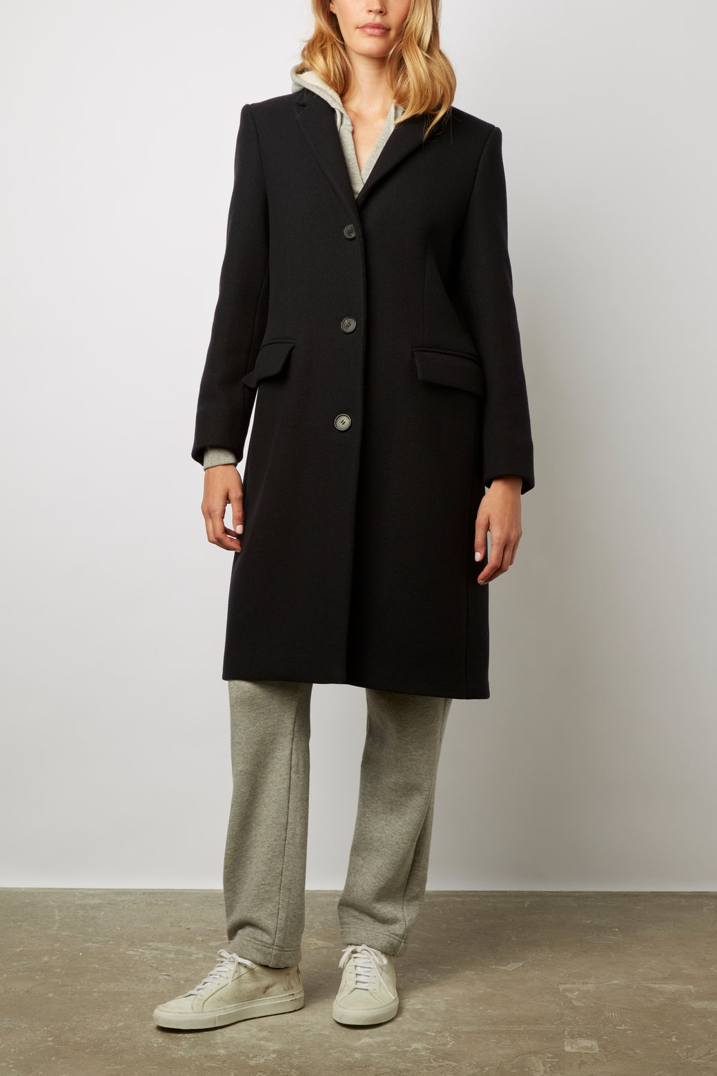 Manteau droit mi-long en laine vierge - SAM Faume - seconde main