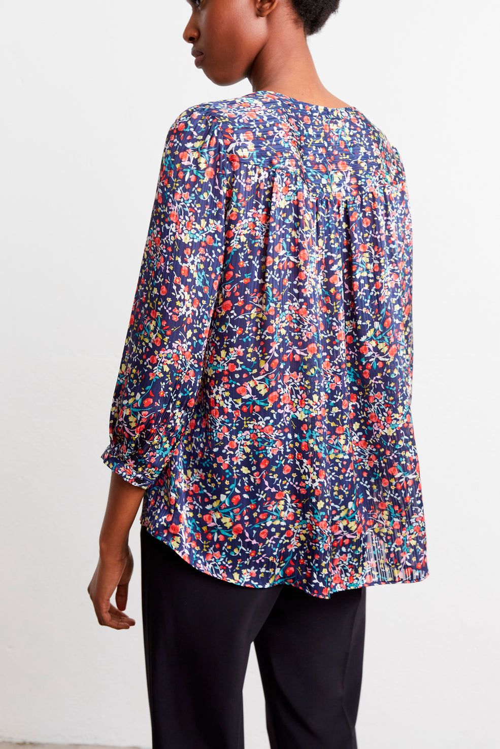 Blouse fleurie à col boutonné - CYRIAQUE Faume - seconde main