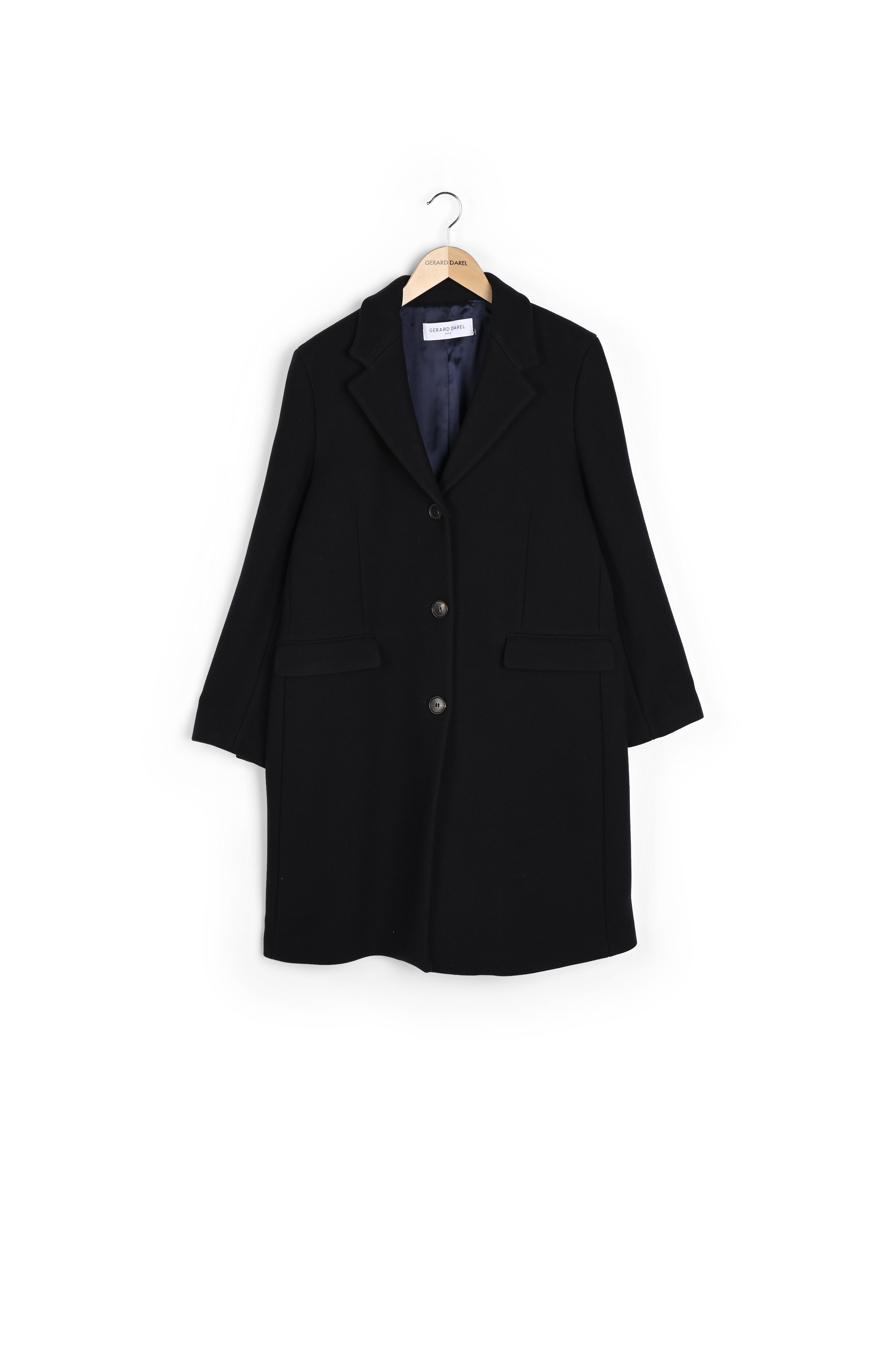 Manteau droit mi-long en laine vierge - SAM Faume - seconde main