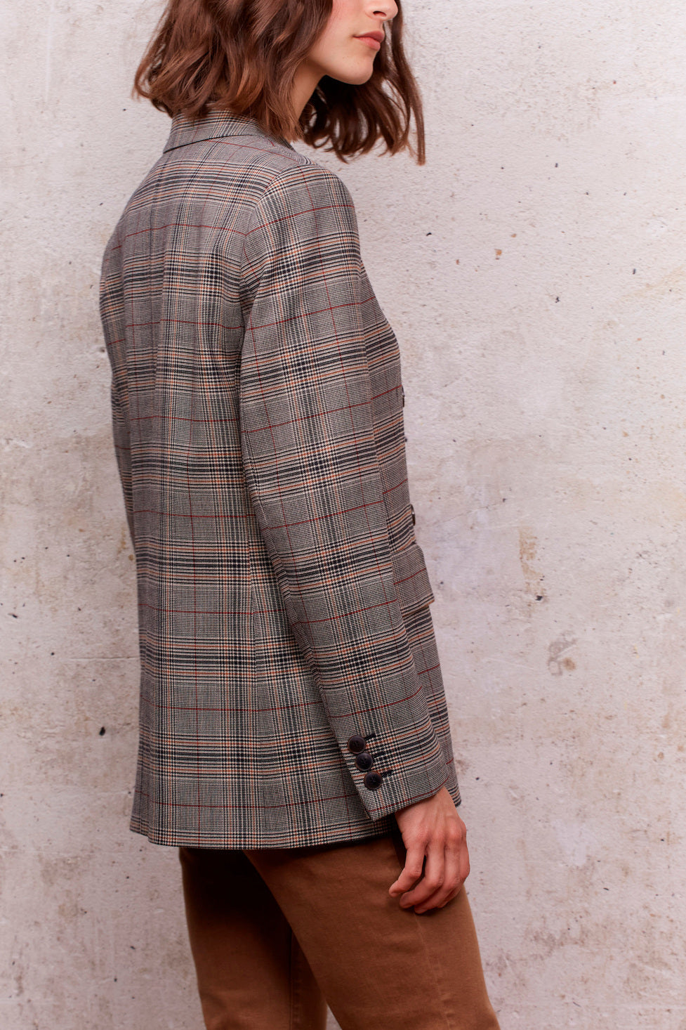 Veste de blazer à imprimé prince de galles - BONNIE Faume - seconde main