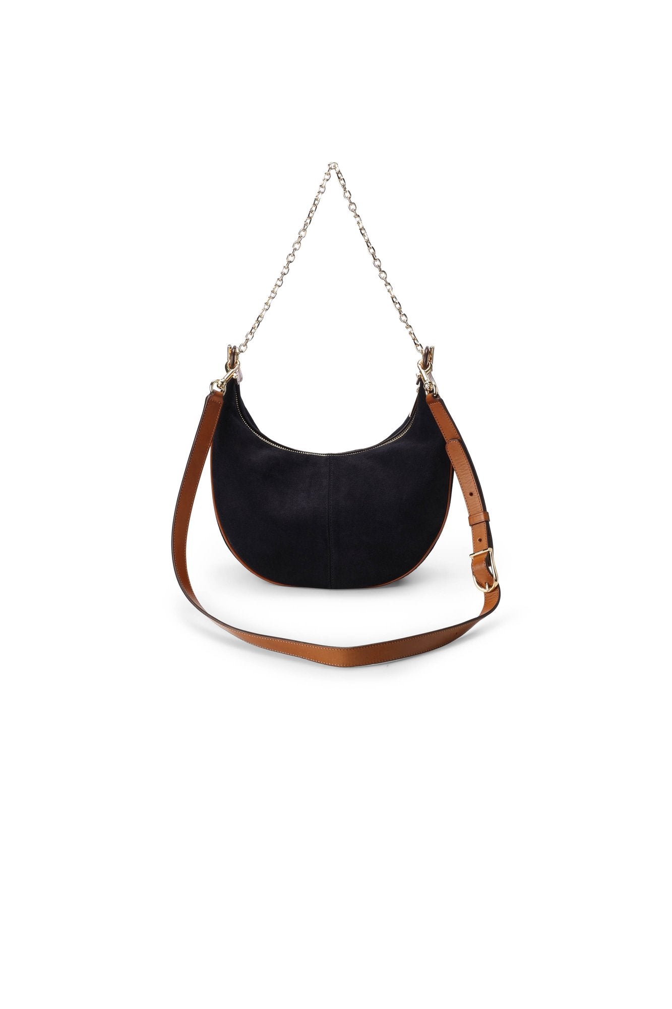Sac demi-lune en cuir velours - LE SUZANNE Faume - seconde main