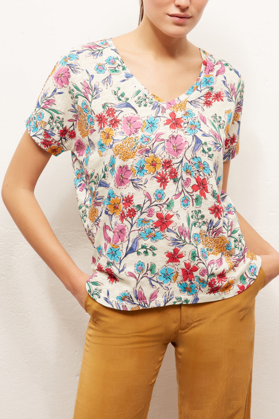 JOAO -Tee-shirt en coton mélangé imprimé Faume - seconde main