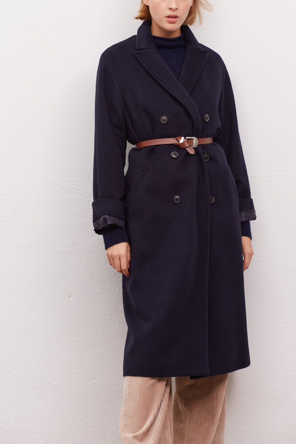 Manteau à double boutonnage en laine et cachemire - SUZY Faume - seconde main