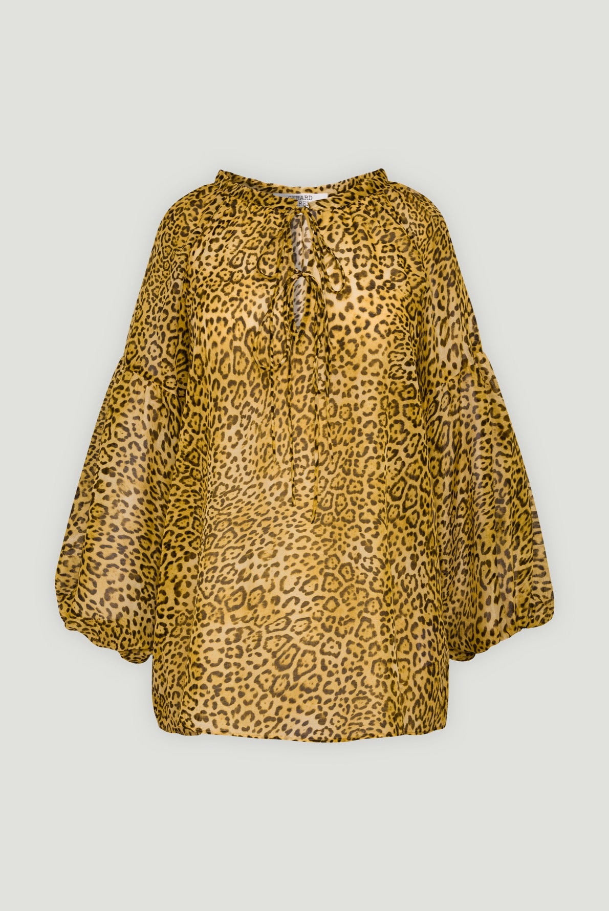 NIRUPA - Blouse en voile de coton et soie léopard Faume - seconde main