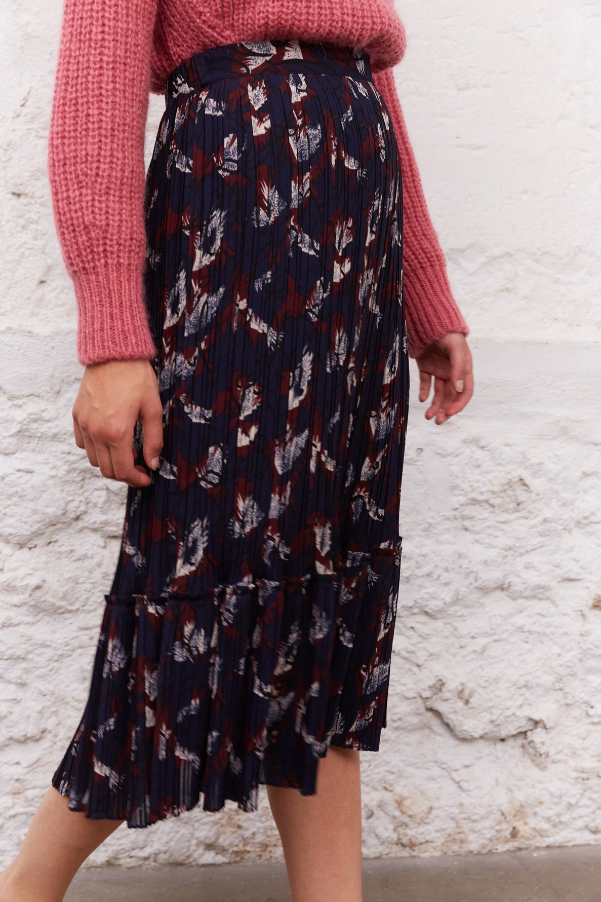 Jupe midi plissé et imprimé - BLANCA Faume - seconde main