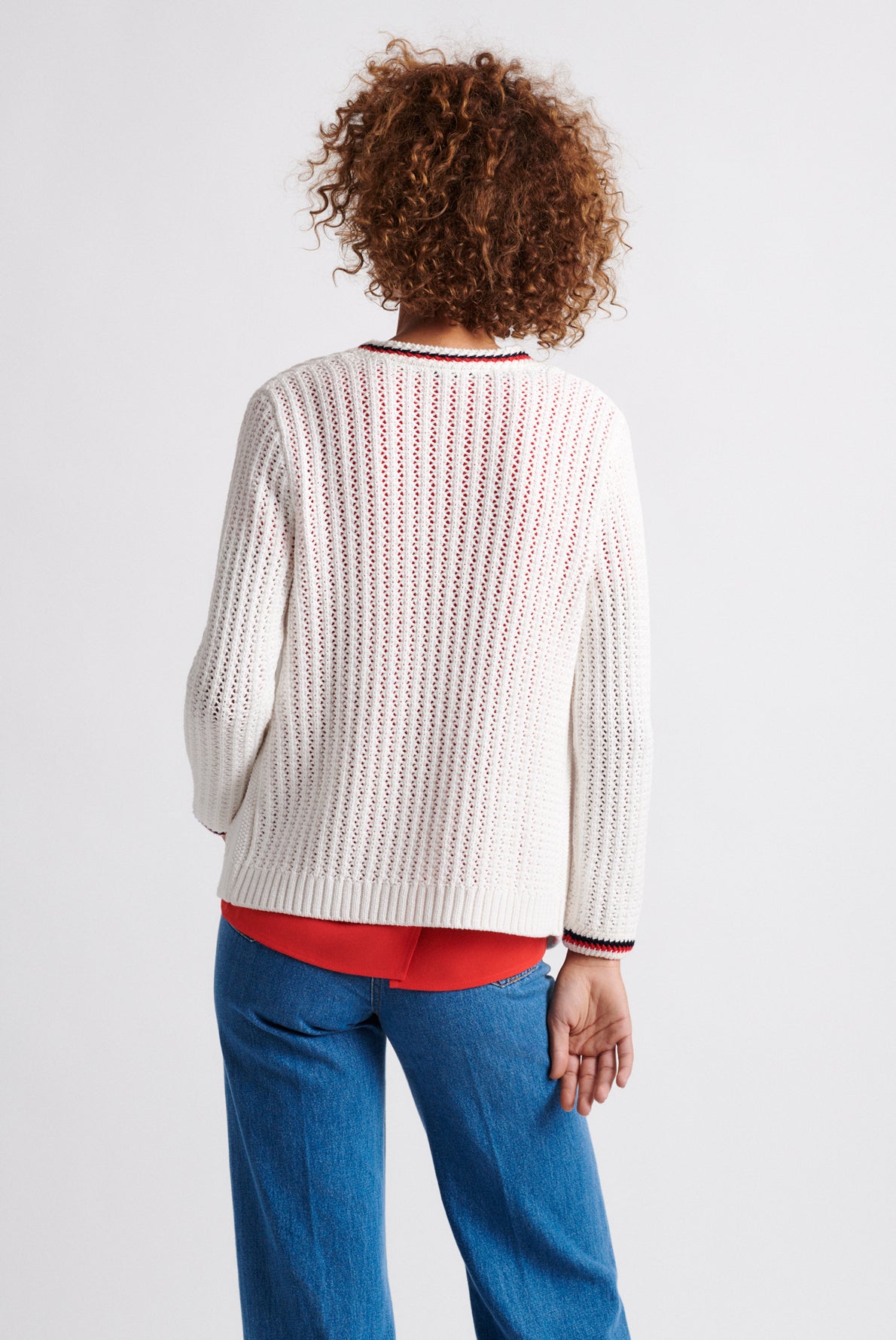 ENGIE - Cardigan en coton et détails en contraste Faume - seconde main