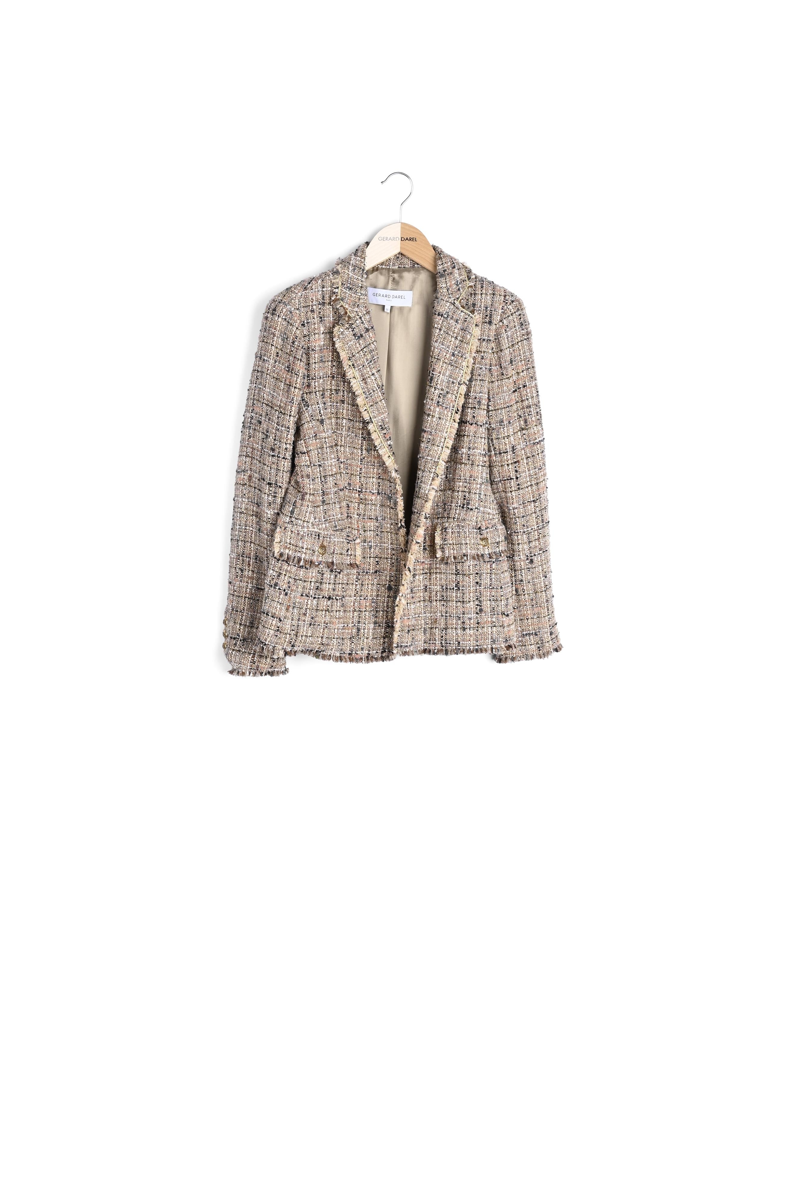Veste en tweed coloré et Lurex Faume - seconde main