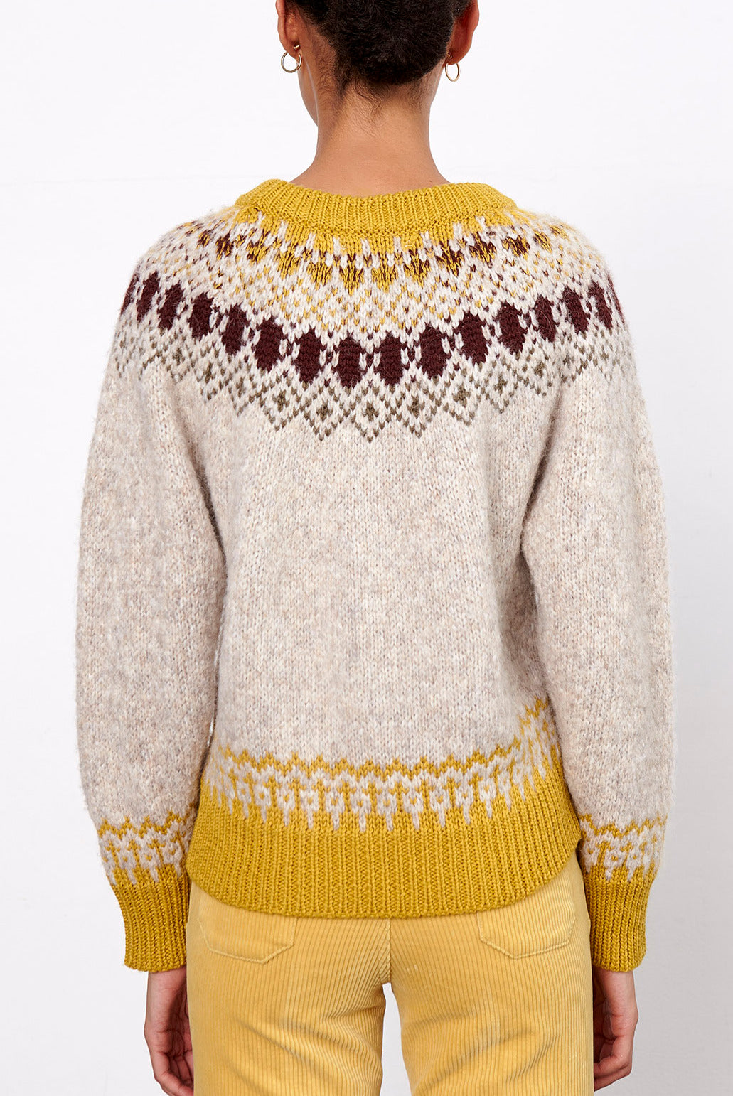 SAVINA - Pull en laine jacquard Faume - seconde main