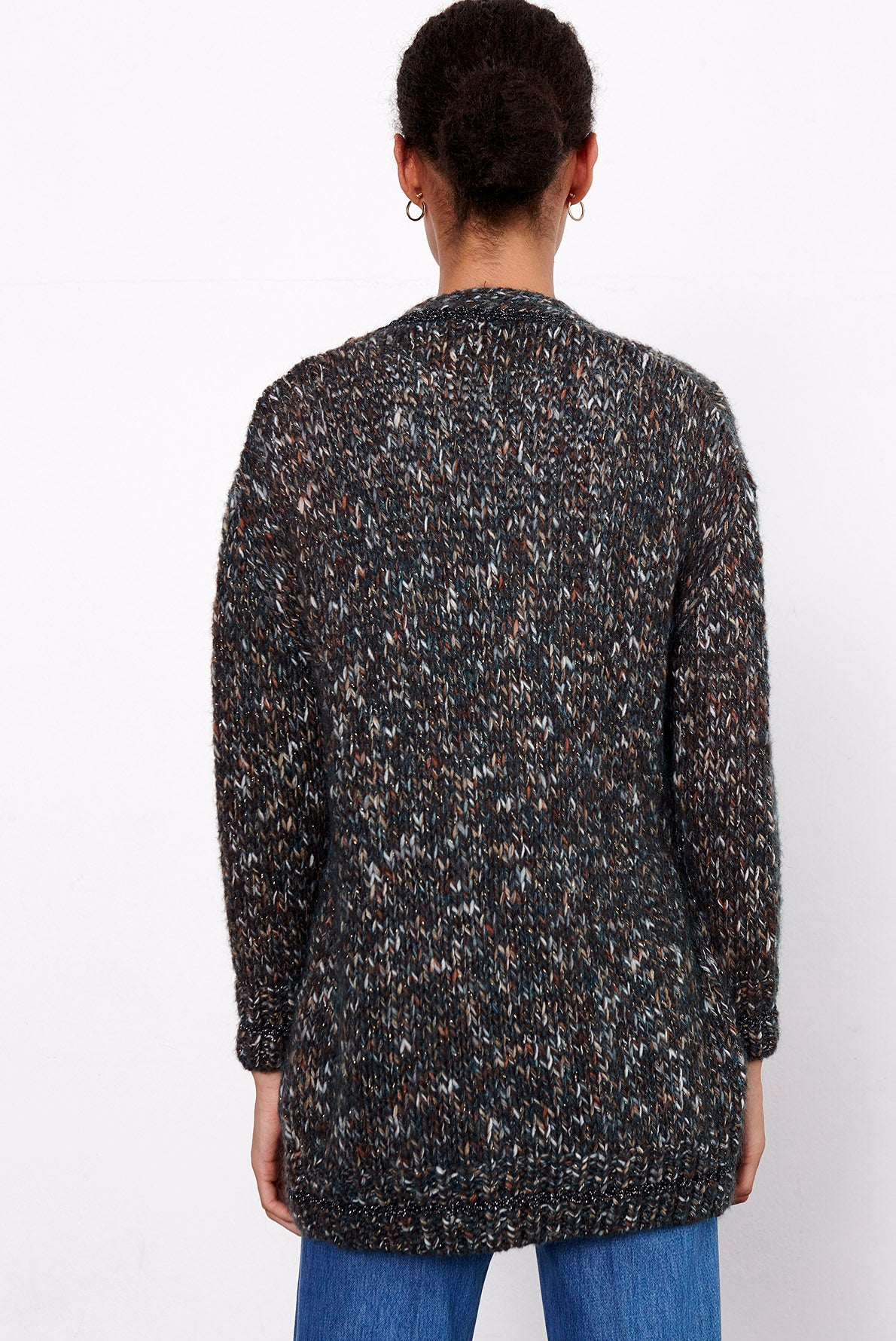 SAYA - Cardigan oversize en maille multicolore Faume - seconde main