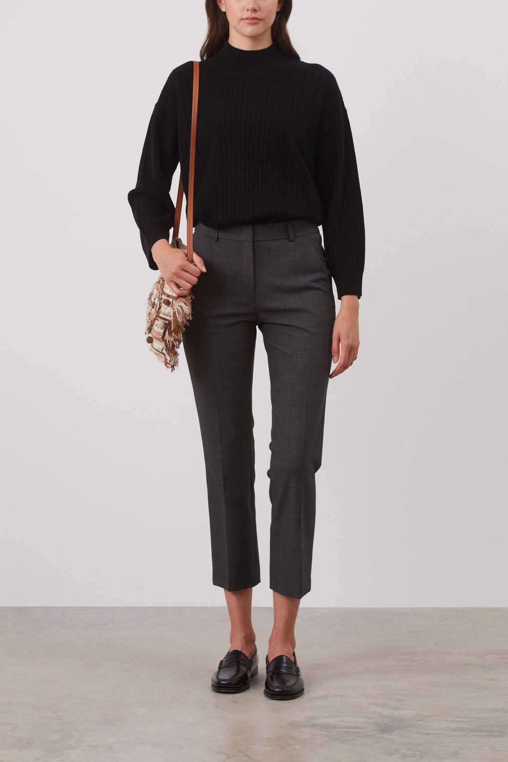 Pantalon droit à carreaux discrets - ELIZ Faume - seconde main