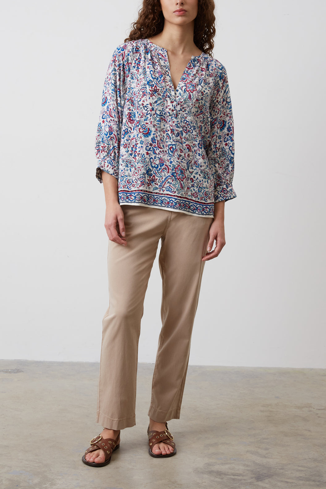 Blouse en crêpe à fleurs - CLOVIS Faume - seconde main
