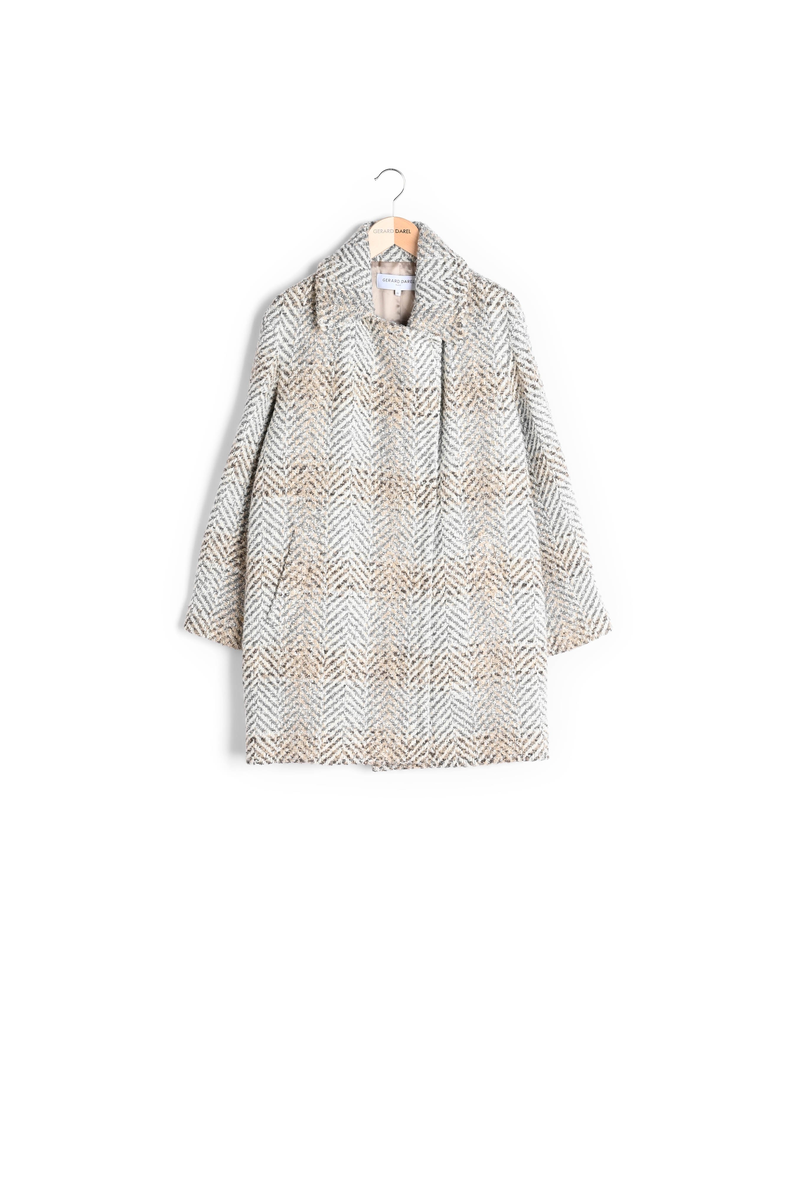 Samantha - Manteau croisé en laine mélangée à chevron Faume - seconde main