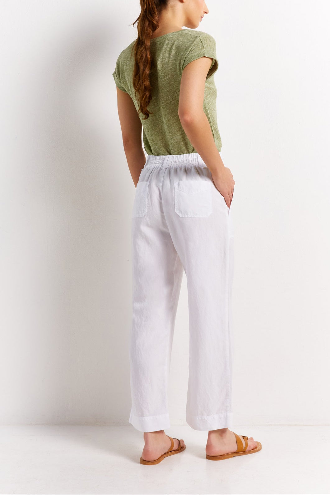 Pantalon casual en lin mélangé - ELLA Faume - seconde main