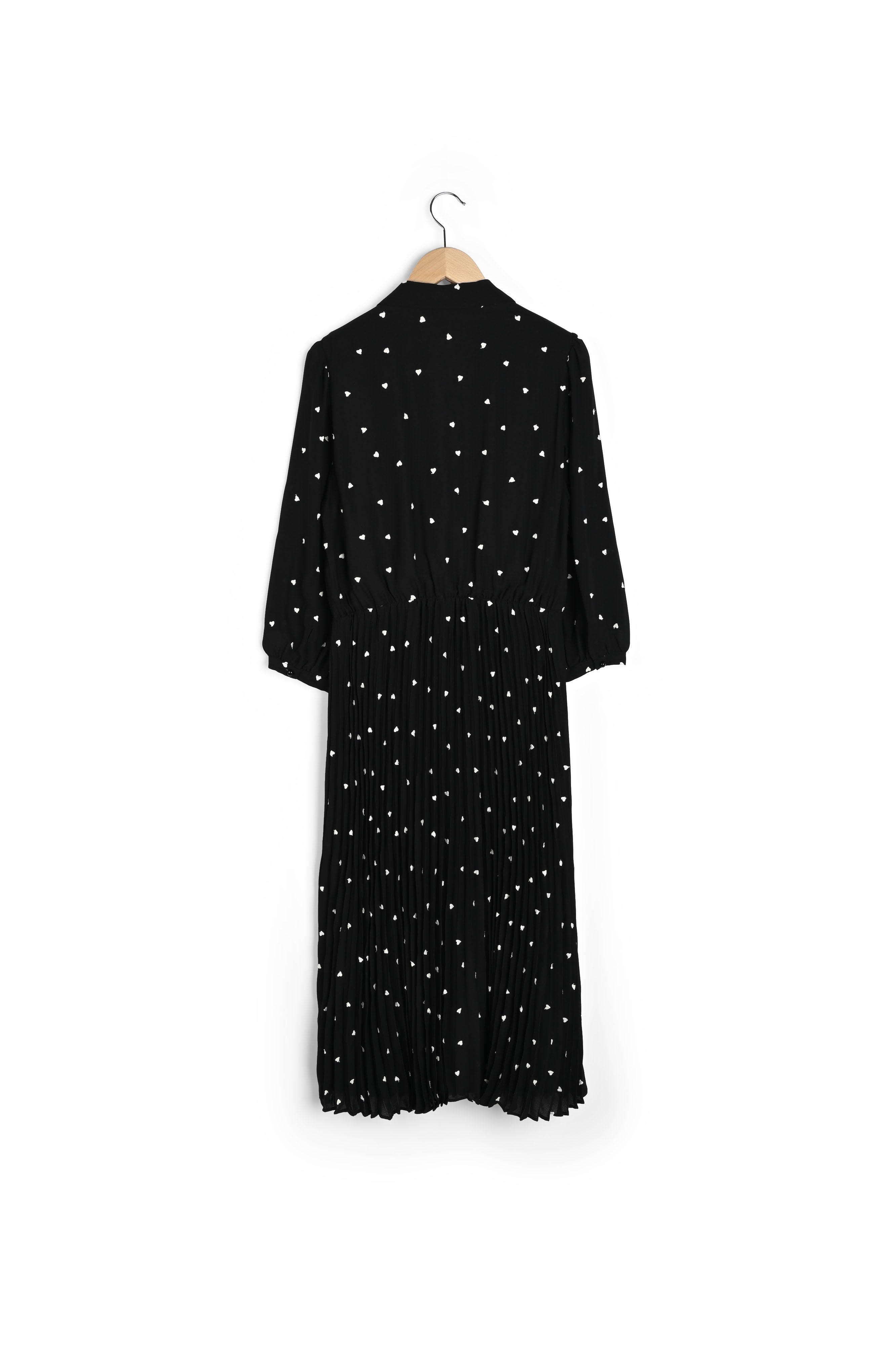 Robe plissé brodée d'un motif c½urs - JANE Faume - seconde main