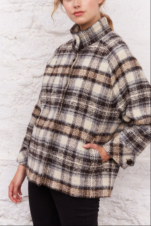 Manteau à carreaux en tweed de laine mélangé - SIRINE Faume - seconde main