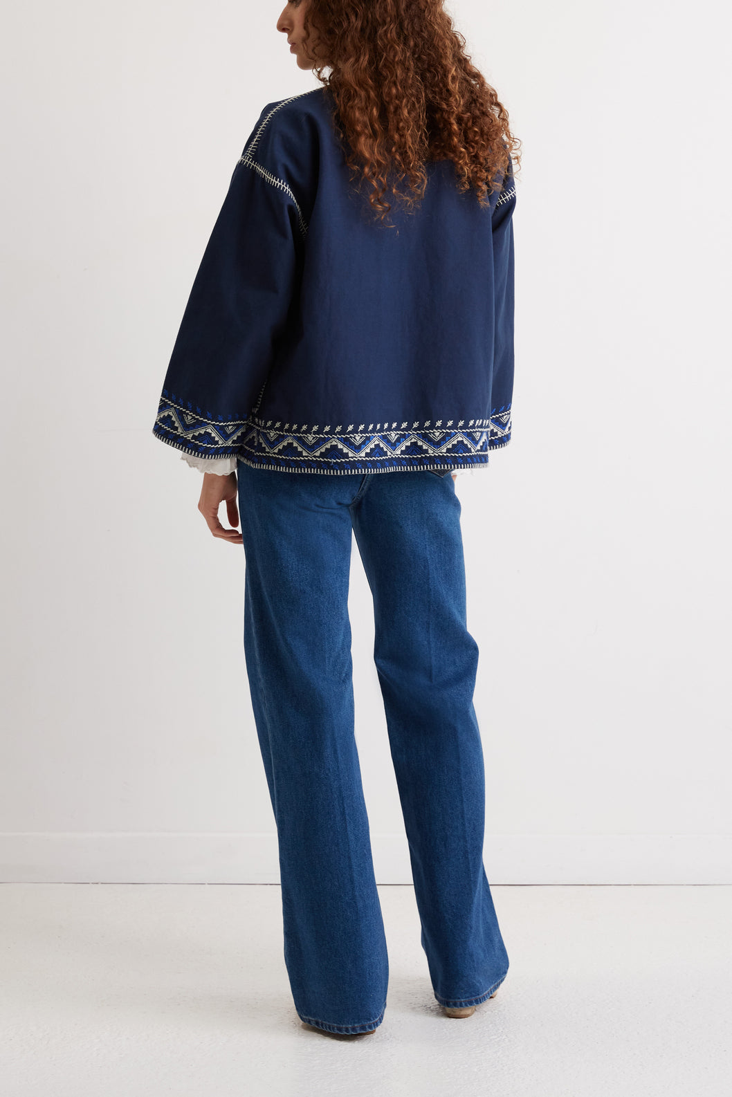 Veste brodée en 100% coton - ESMA Faume - seconde main