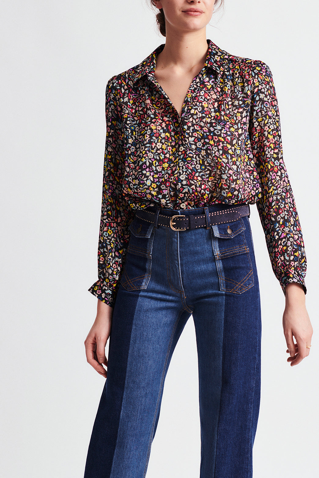 NILVA - Chemise fluide à imprimé floral Faume - seconde main