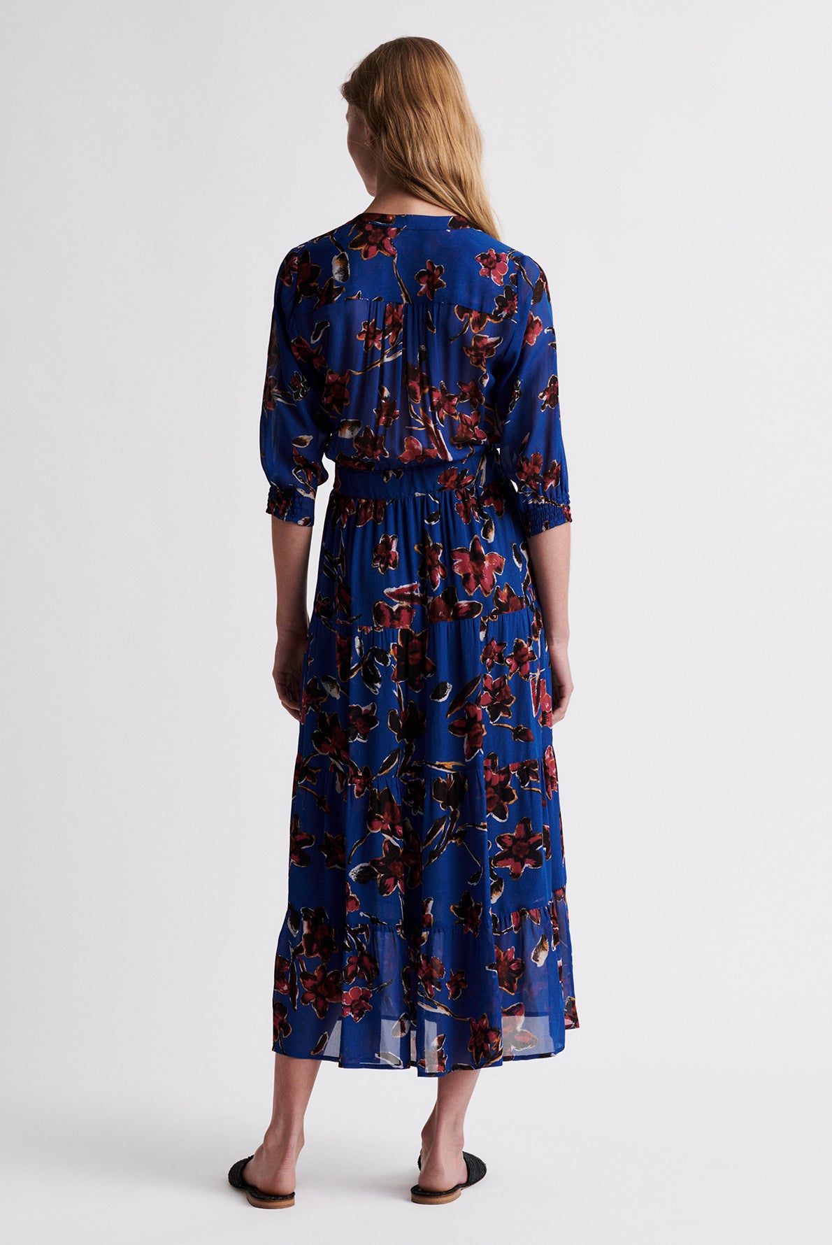 SOLIDEA - Robe longue en mousseline imprimée Faume - seconde main