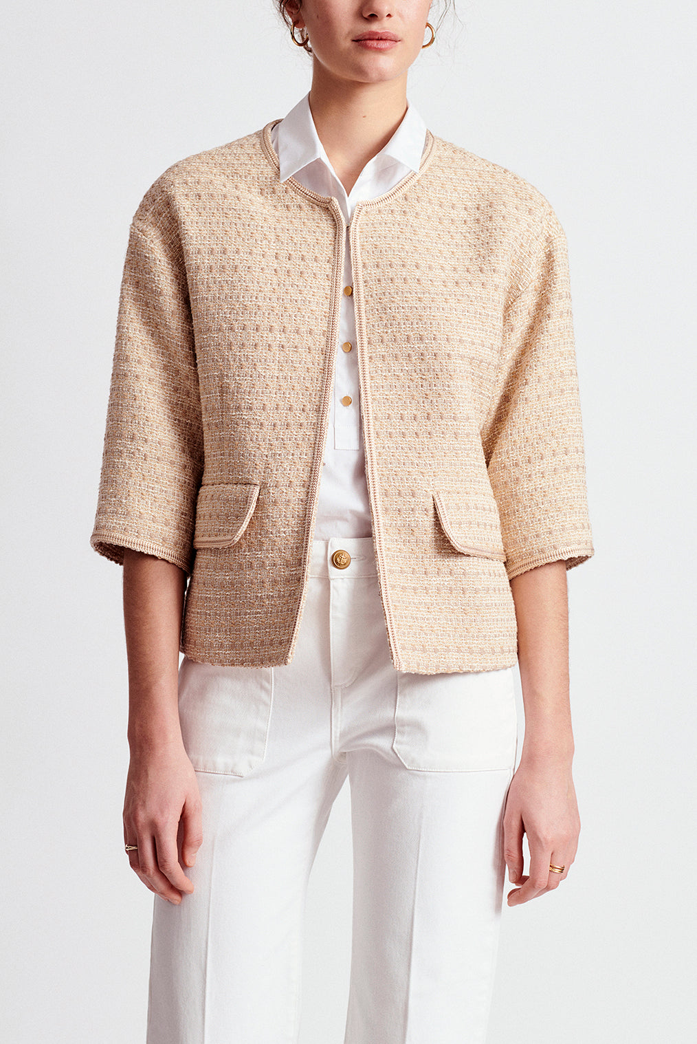 AGOSTINA - Veste en tweed avec Lurex Faume - seconde main