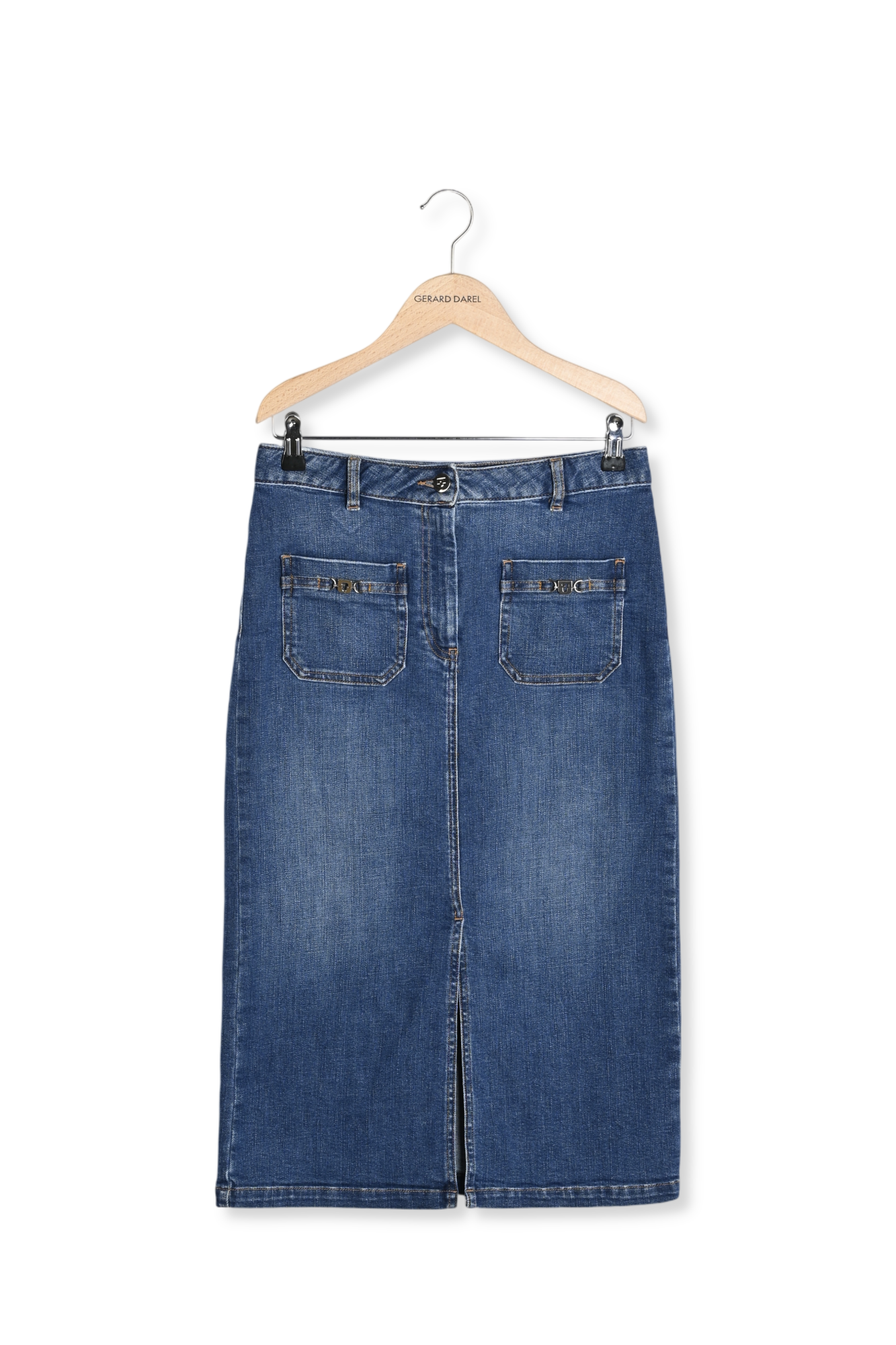 Jupe droite mi-longue en denim - VENISE Faume - seconde main