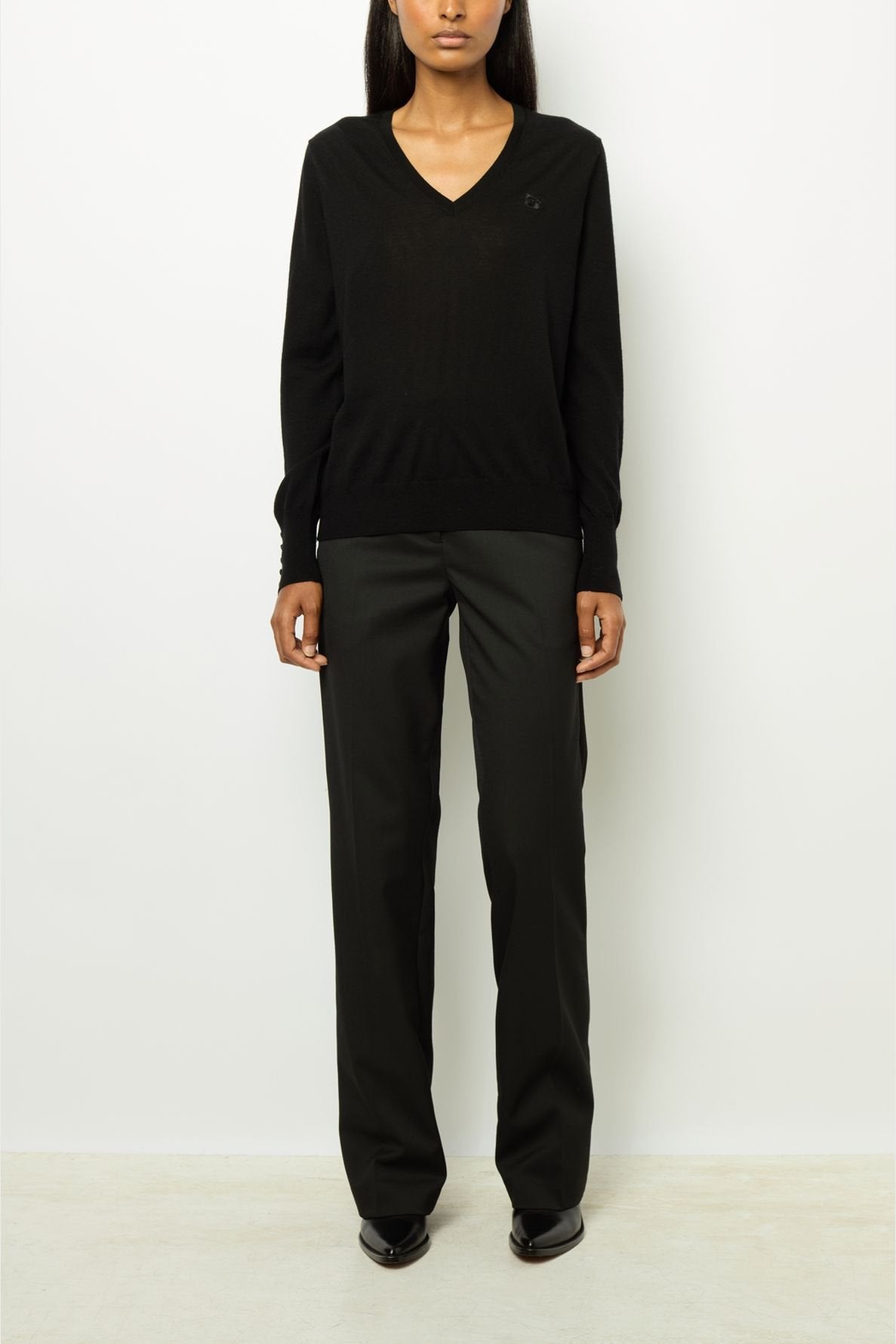 JULIETTE - Pull V en laine fine Faume - seconde main