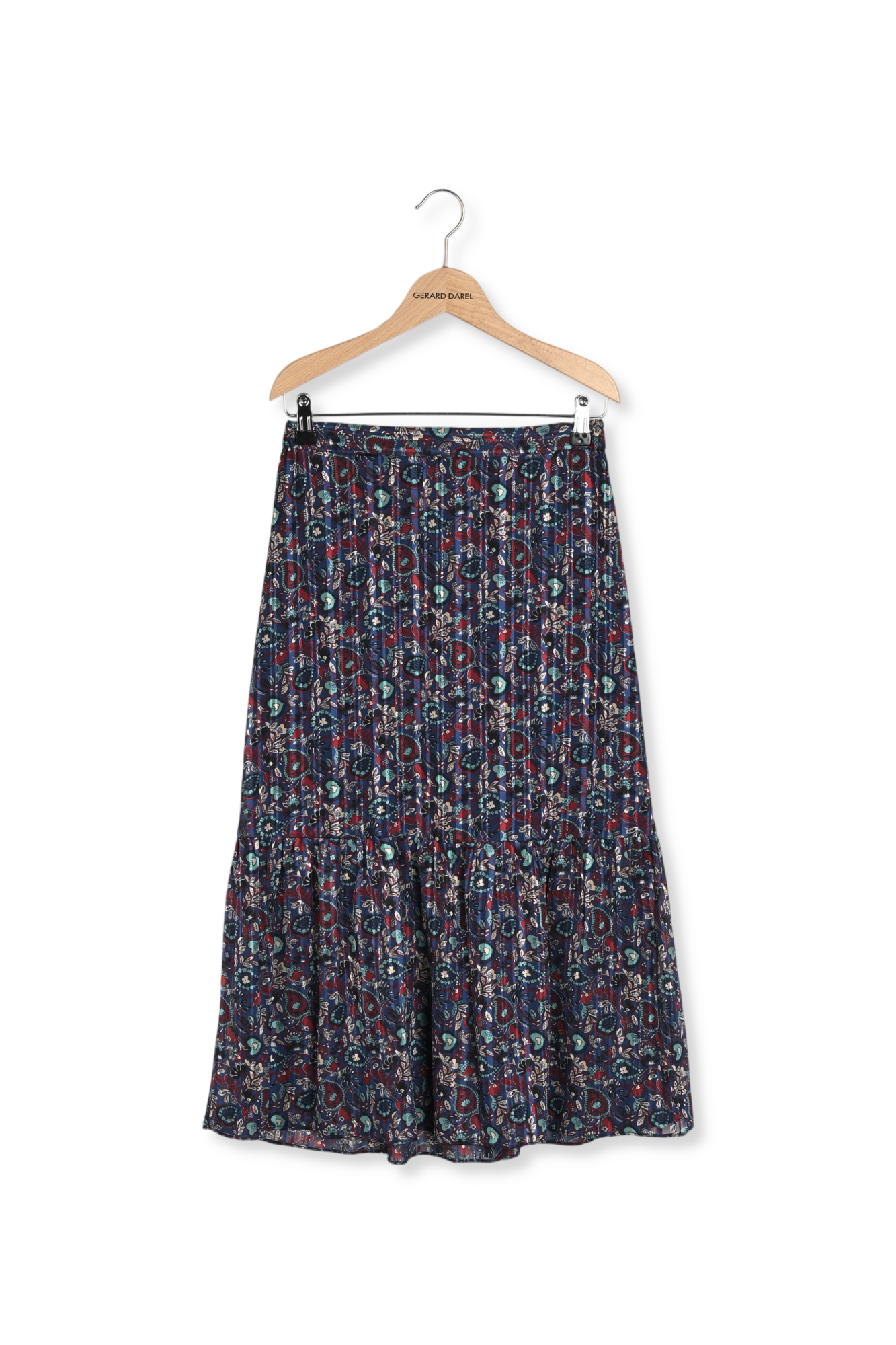 TERRY - Jupe longue en mousseline imprimée et Lurex Faume - seconde main
