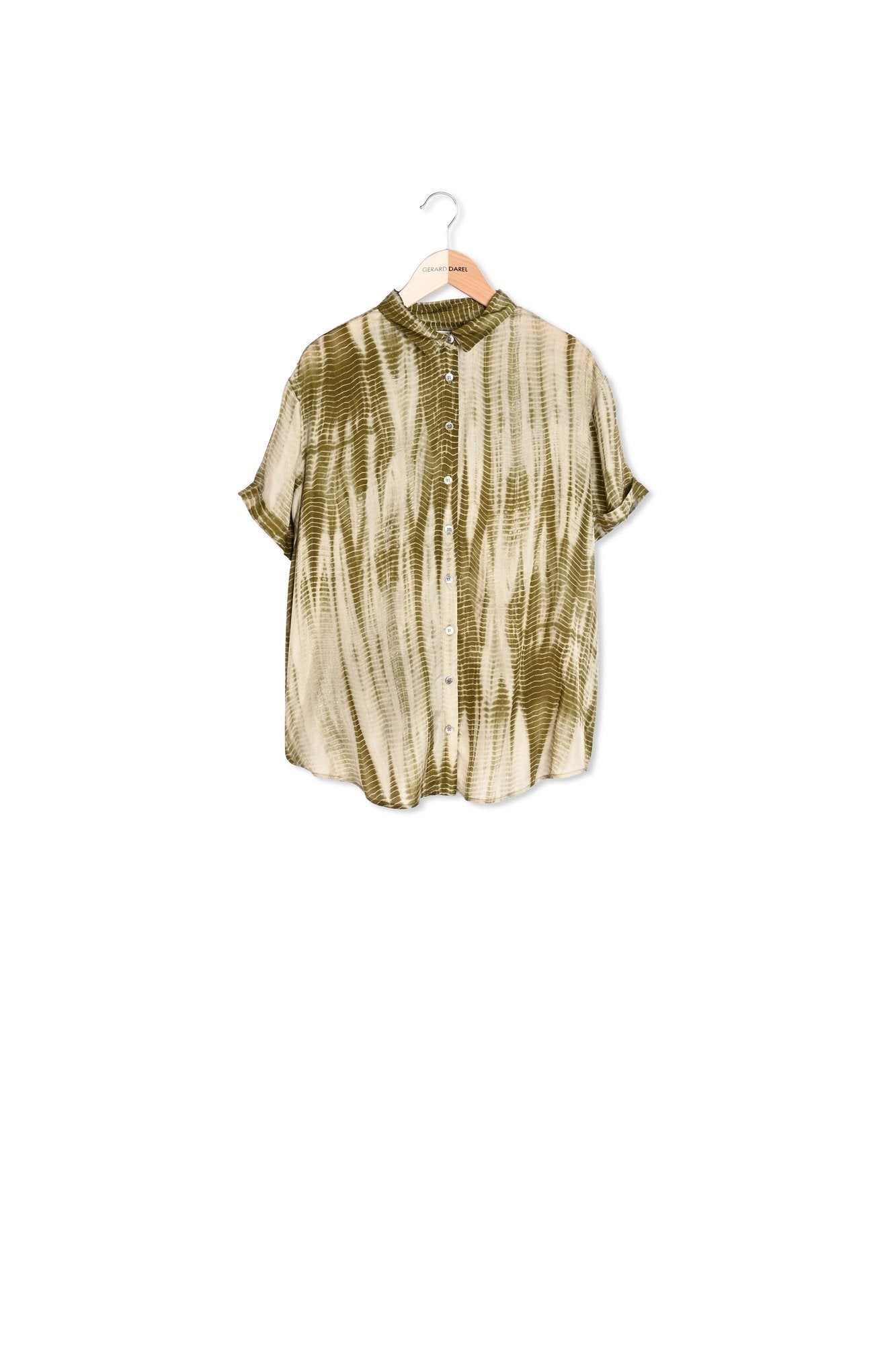 NALINI - Chemise à manches courtes en soie tie and dye Faume - seconde main