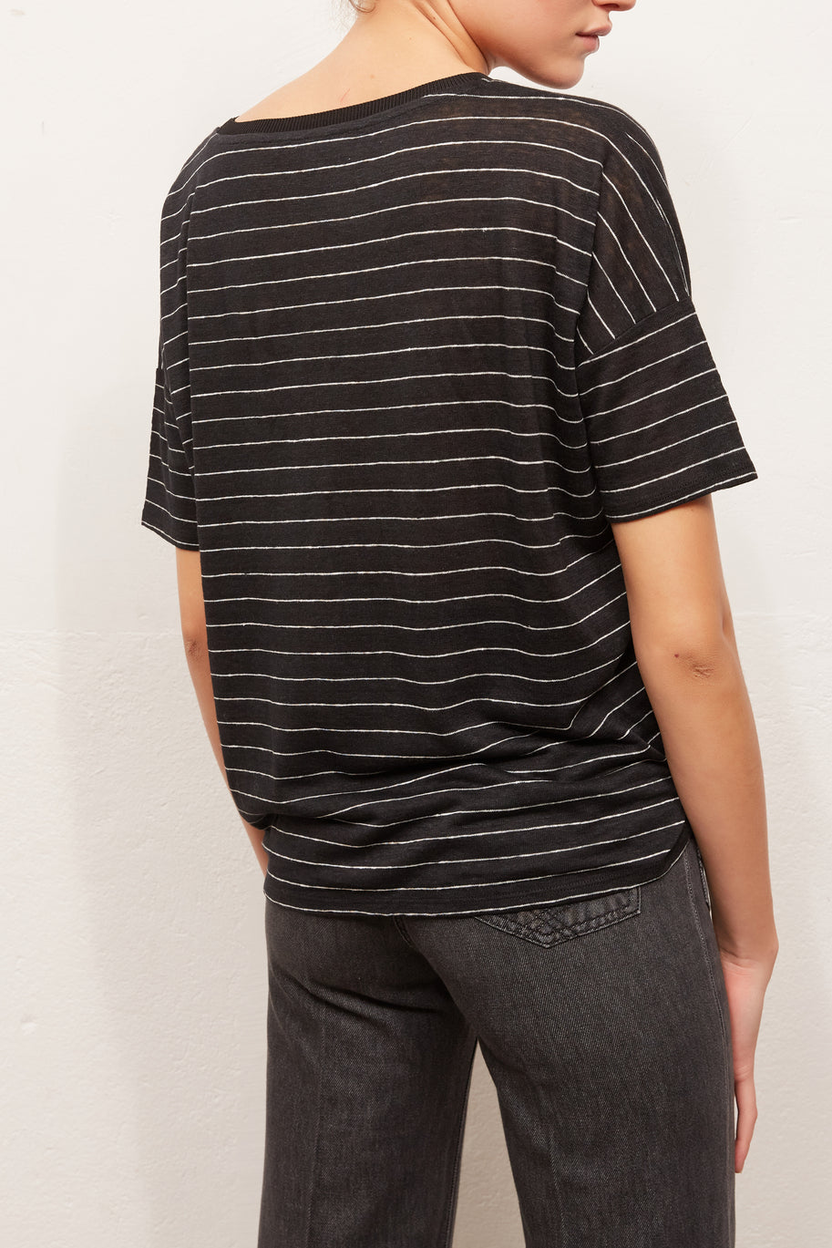 JIANNI - Tee-shirt en lin rayé Faume - seconde main