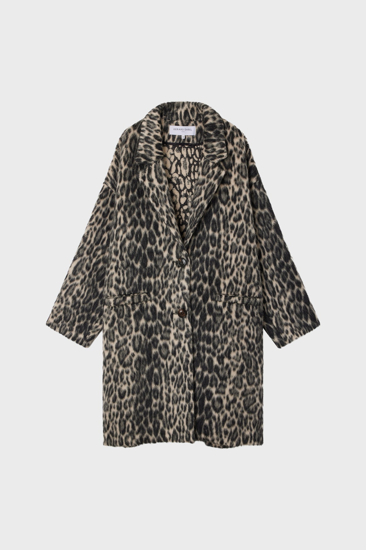 Manteau long fausse fourrure léopard | The Kooples - France Manteau long fausse fourrure léopard | The Kooples - France