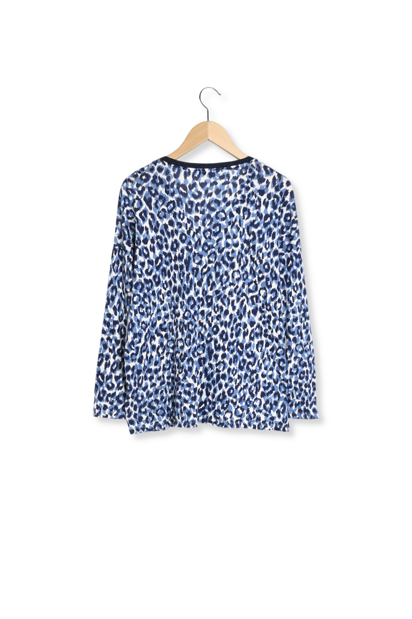 JANA - Tee-shirt manches longues à imprimé animalier en lin Faume - seconde main