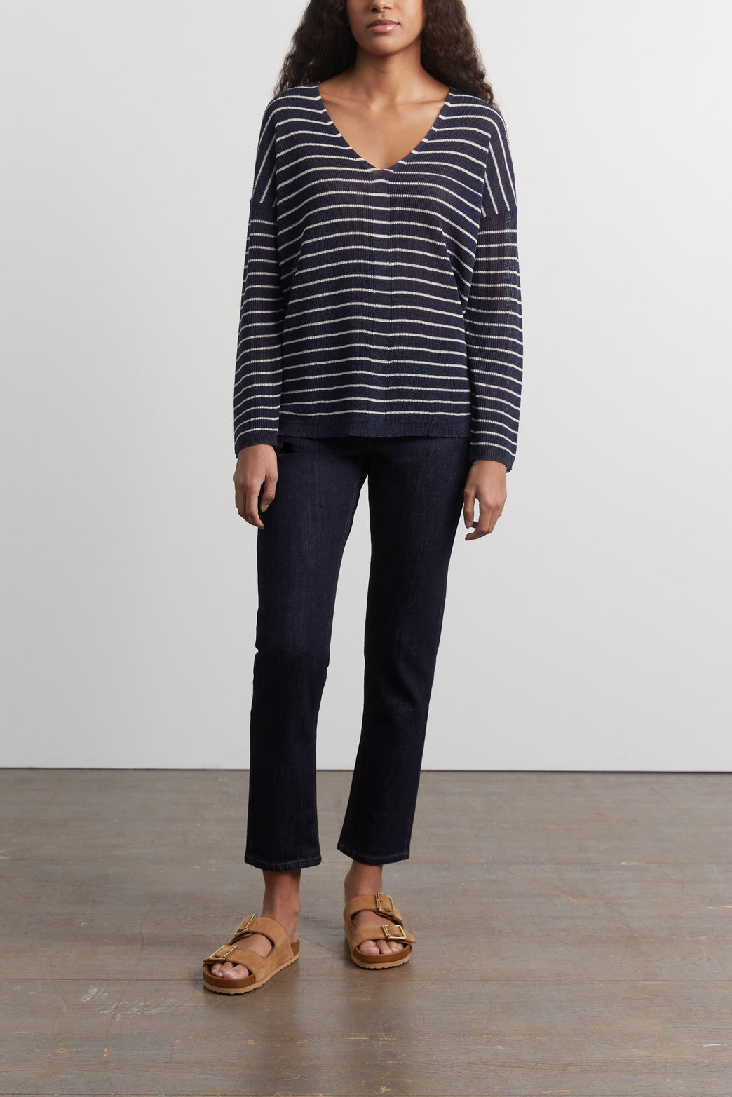 Pull rayé col V - LAELY Faume - seconde main