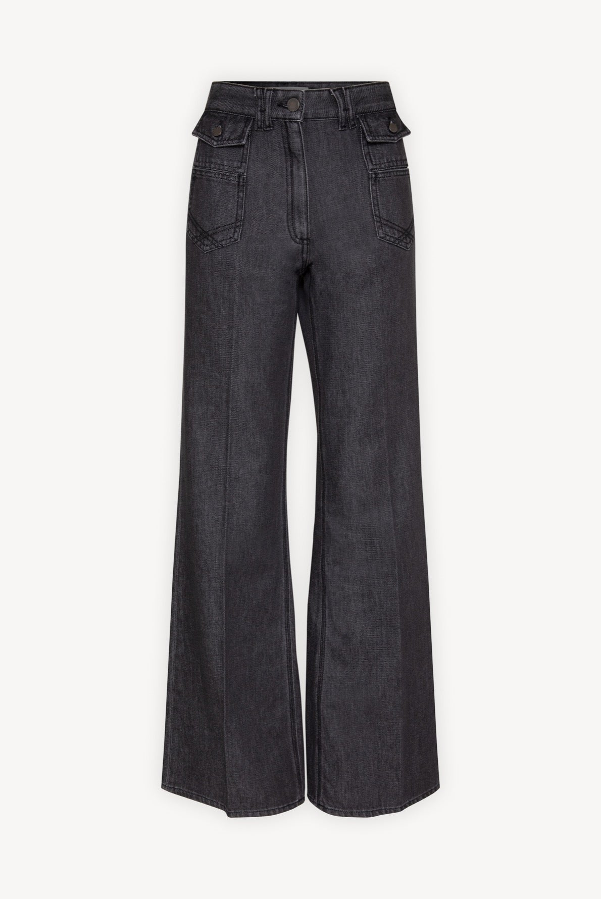 Pantalon large taille haute en jean - MANON Faume - seconde main