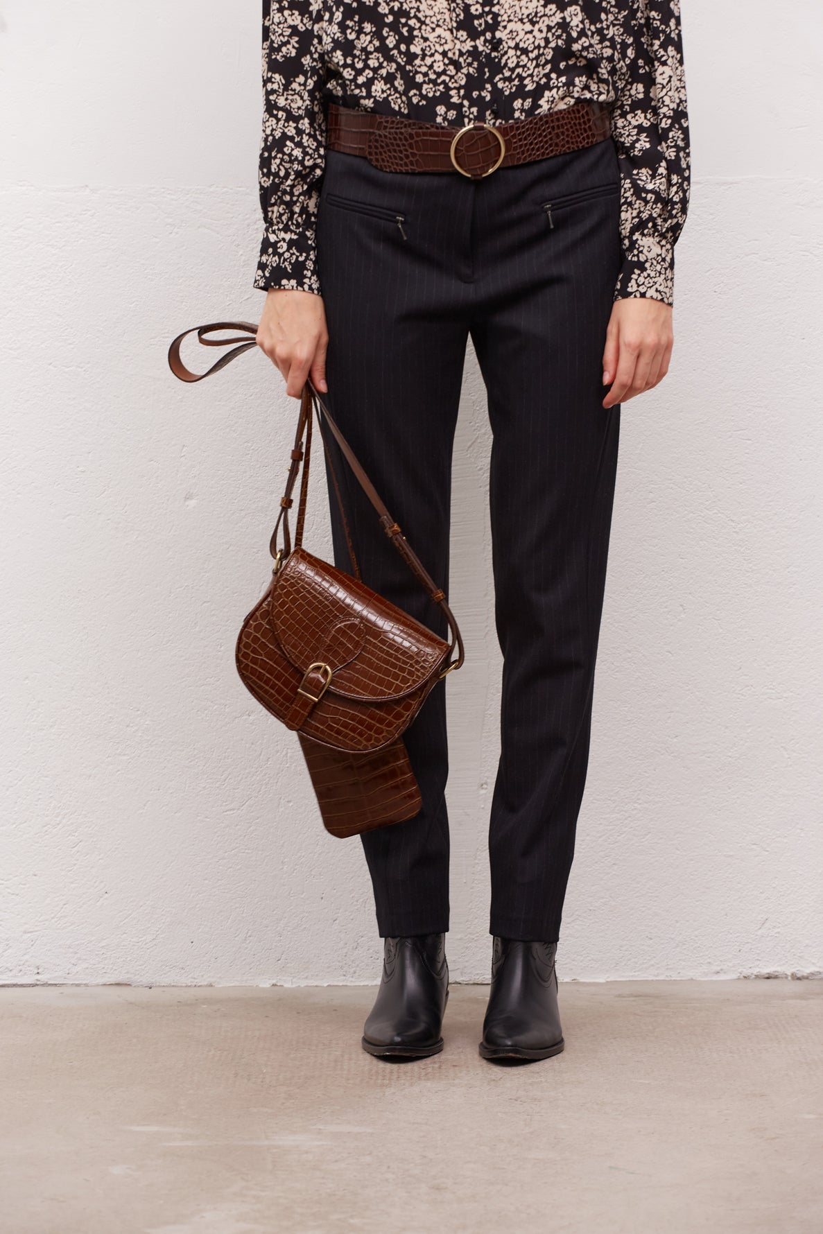 Pantalon droit Stretch avec poches zippées - EMIL Faume - seconde main