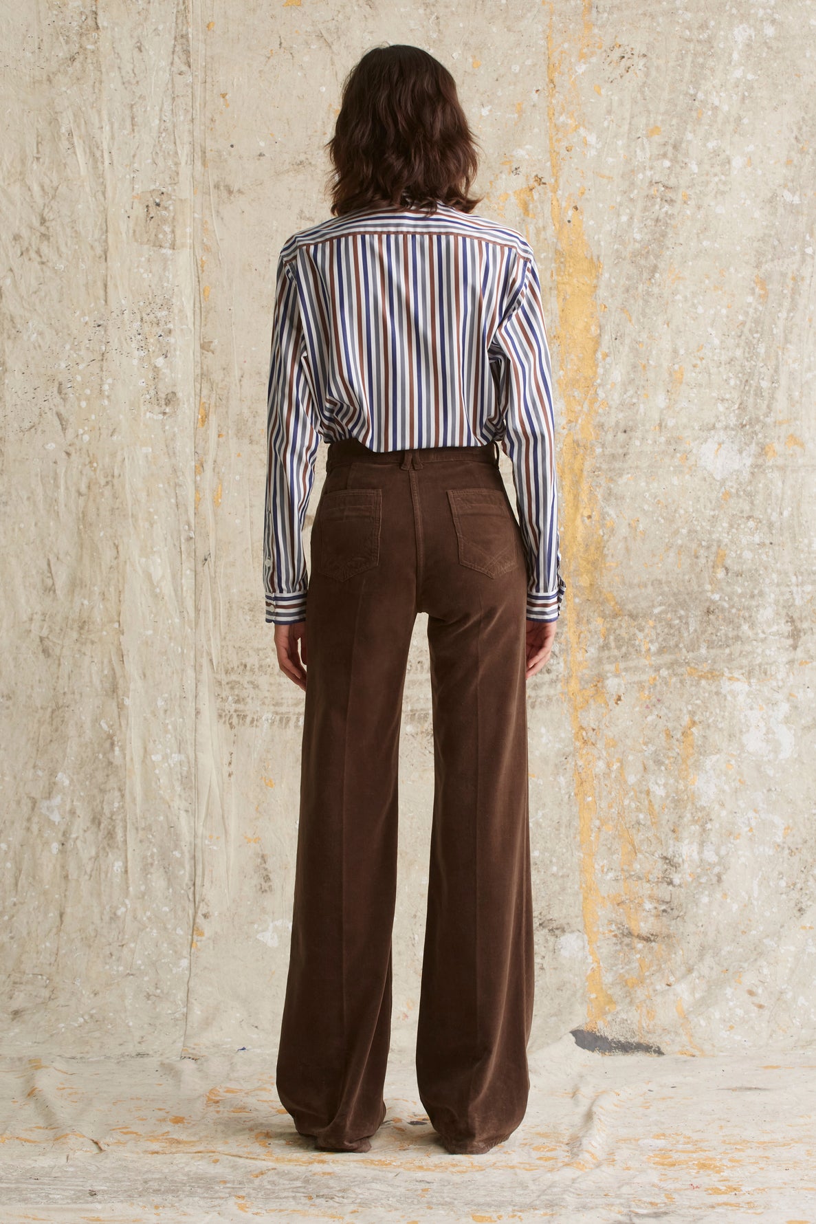 Pantalon flare taille haute en velours - ANNA Faume - seconde main