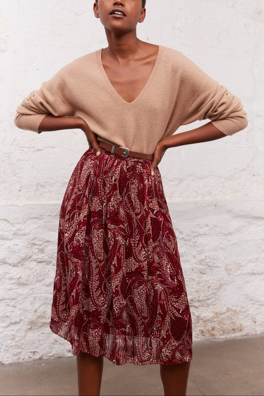 Jupe midi imprimée cachemire - BALMA Faume - seconde main