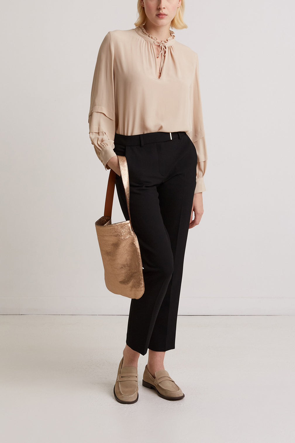 Pantalon tailleur à fermoir doré - EMMILY Faume - seconde main