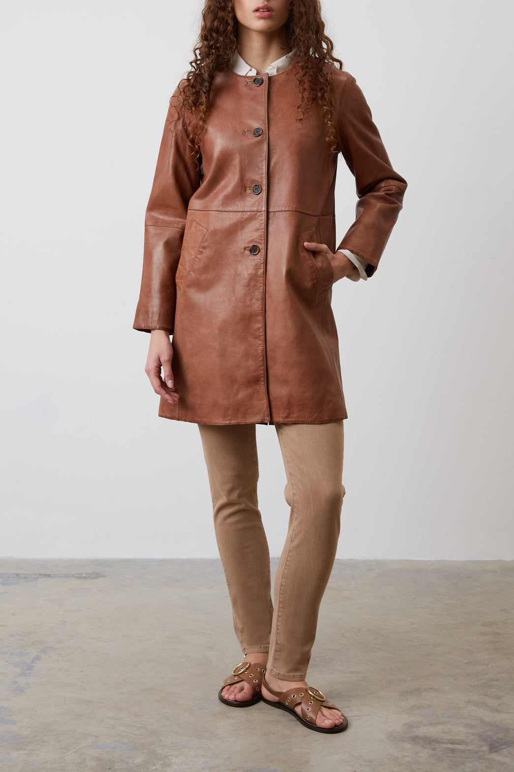 MAGIE - Manteau cuir Faume - seconde main