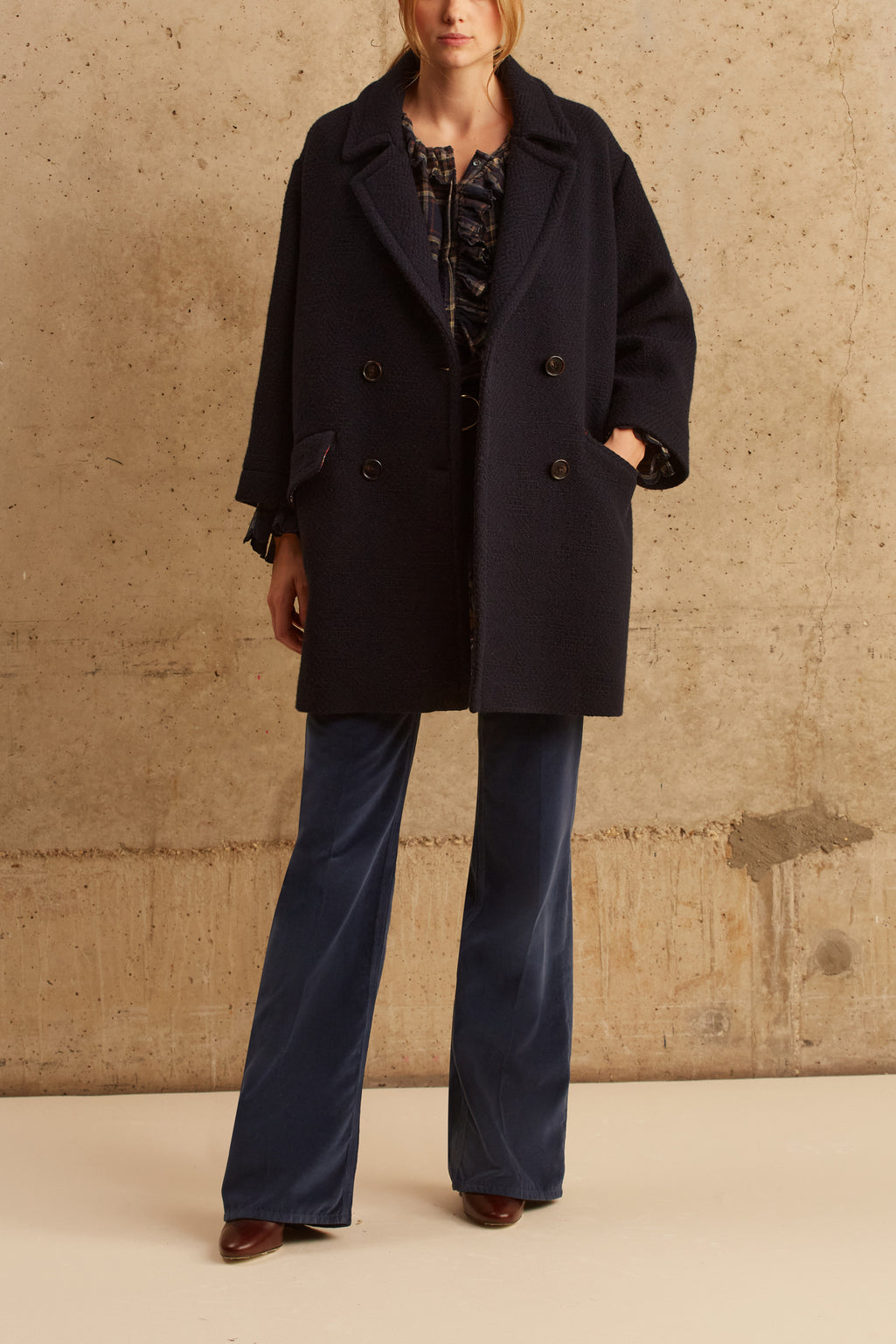 Manteau oversize en jacquard - SARAH Faume - seconde main