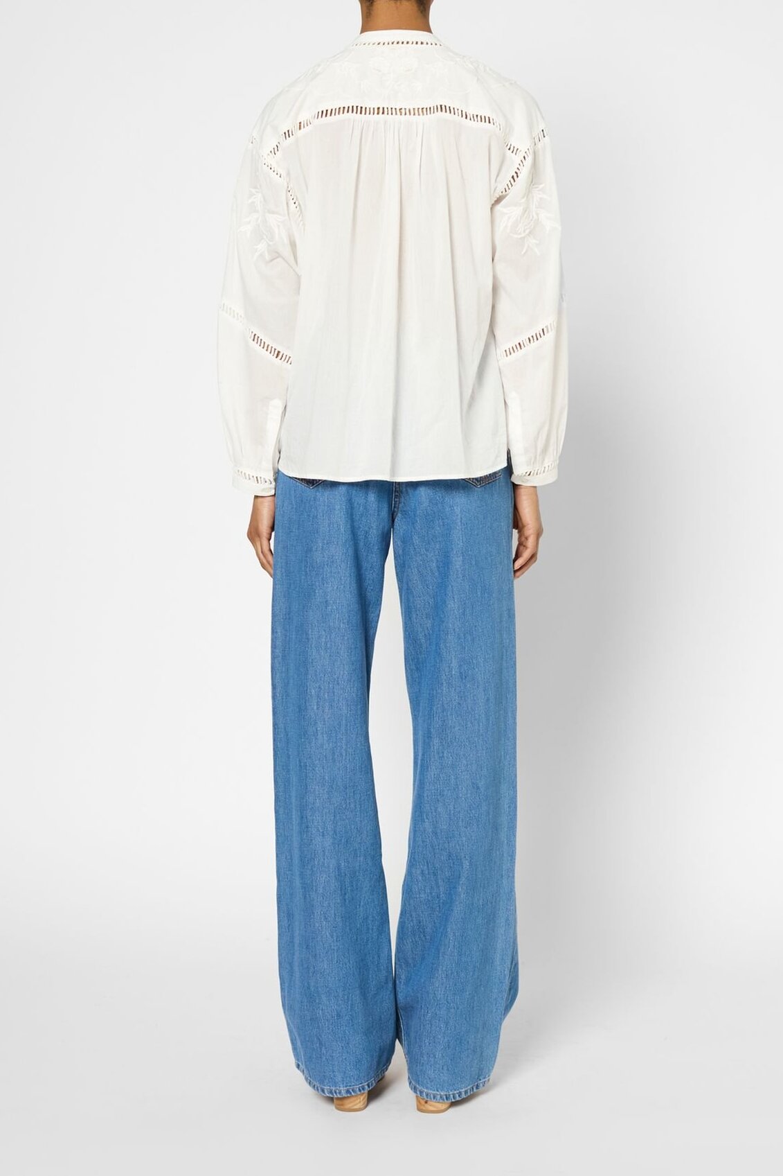 Chemise brodée en voile de coton - UCILLE Faume - seconde main