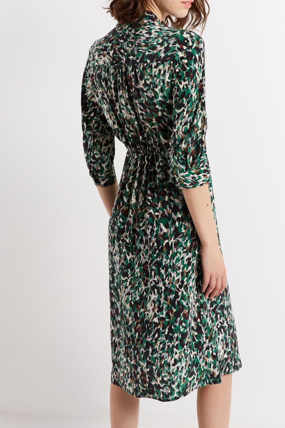 Robe chemise à imprimé arty - SIMONA Faume - seconde main