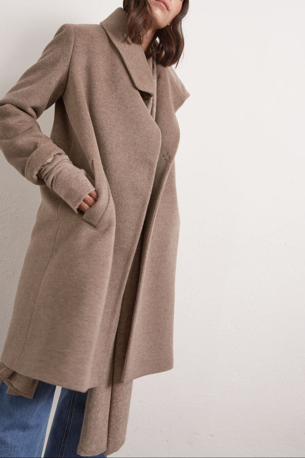 Serena - Manteau croisé à col châle Faume - seconde main